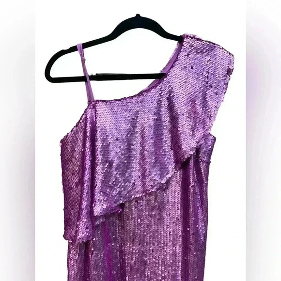 The Pants Store pink sequin formal mini dress size small. Adjustable strap. NWT - Picture 4 of 11